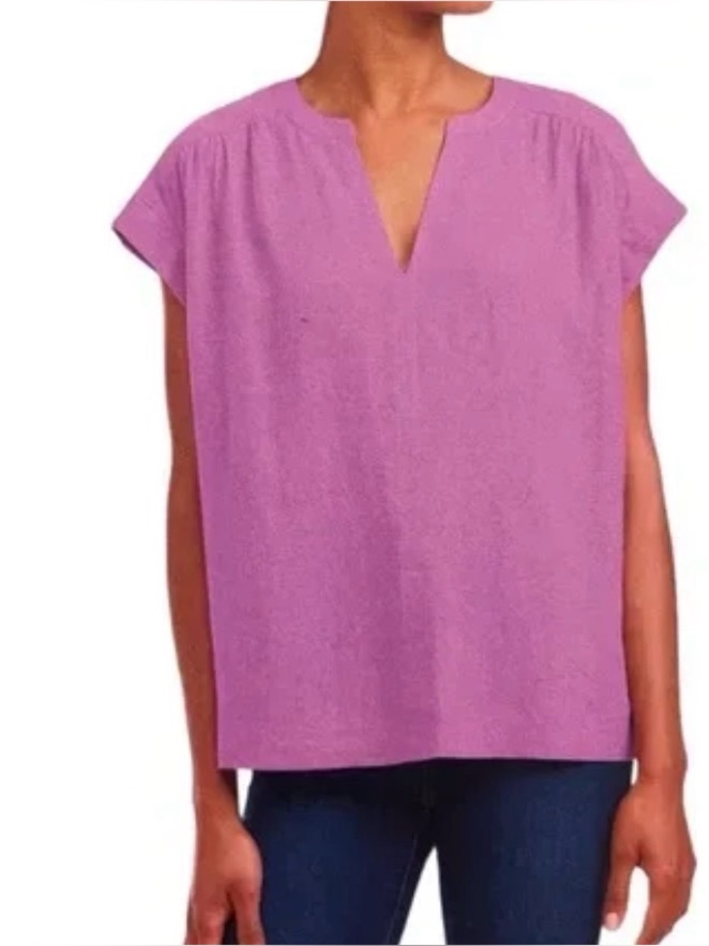 Splendid purple linen blend short sleeved tee size L